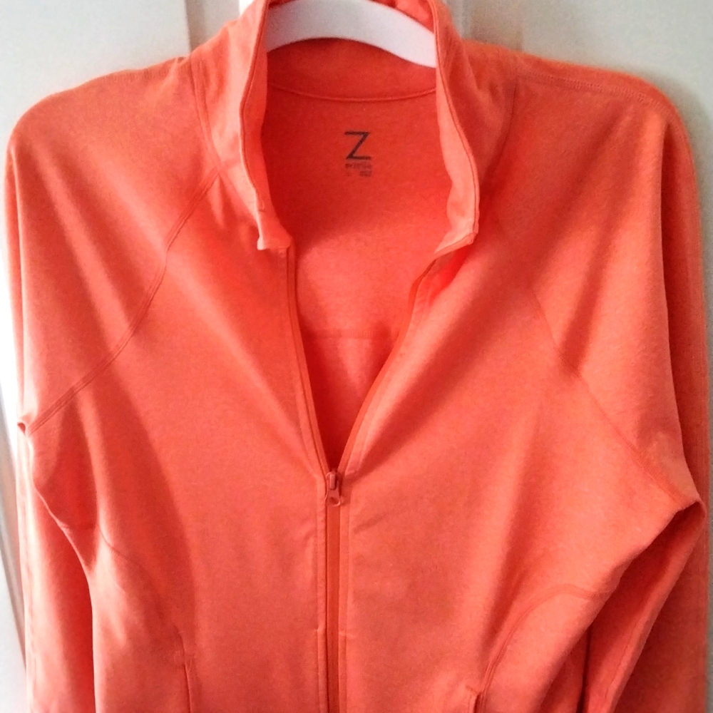 Zella zip up jacket, size Large, orange/coral